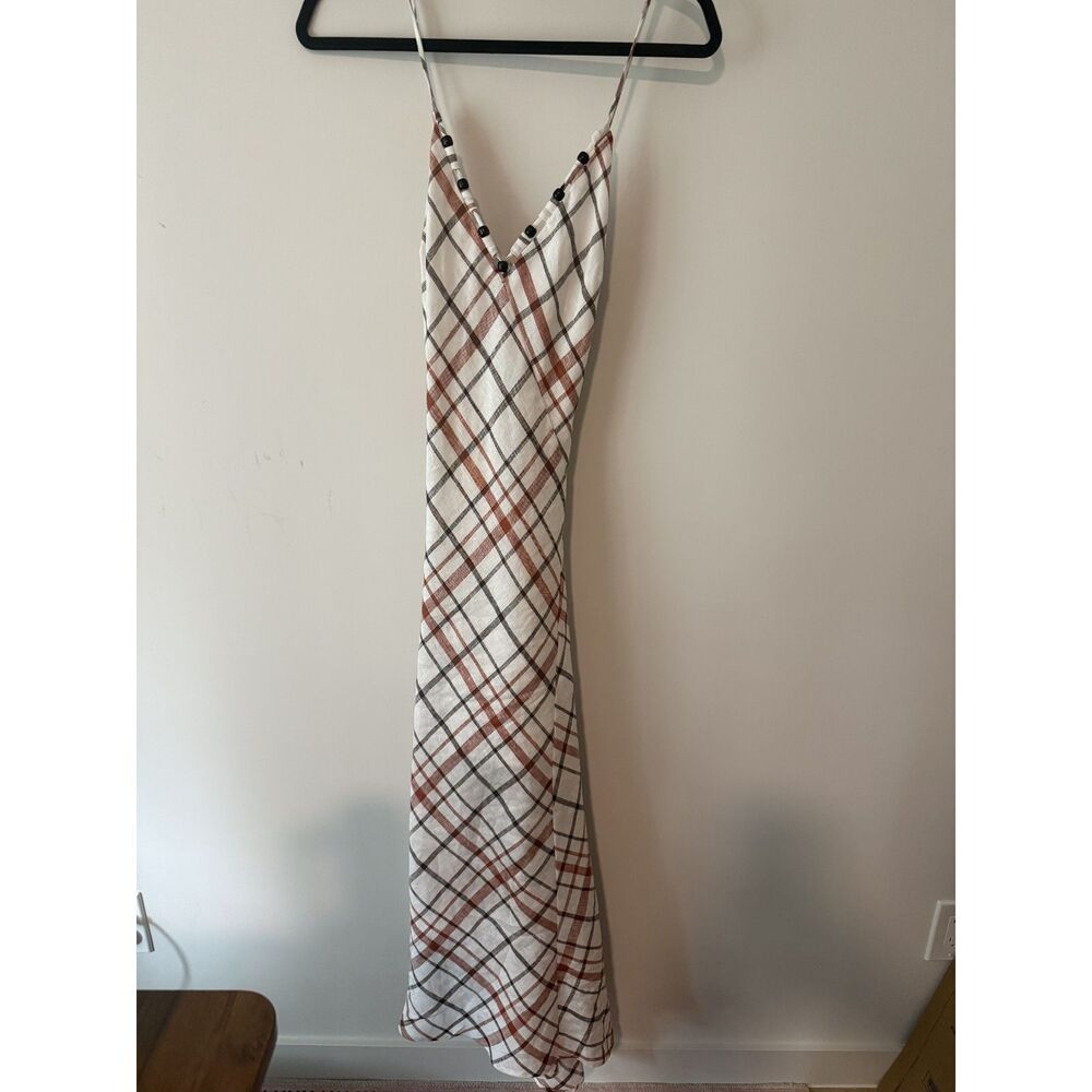 NWT Zara Plaid Linen Blend Midi Dress Size S Rare Sold Out - Picture 8 of 8